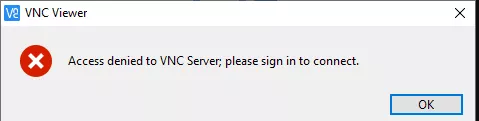 access denied to vnc server please sign in to connect