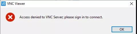 Access denied to VNC Server