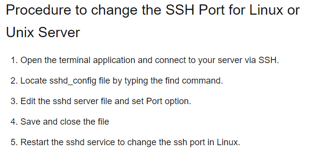 Modify the Default SSH Port on any Linux Distribution - Step by Step Process ?