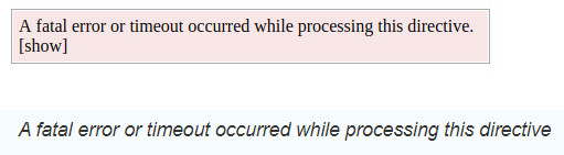 A fatal error or timeout occurred while processing this directive - Fix this cPanel error ?