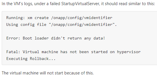 VM created using a User Template not booting issue in OnApp
