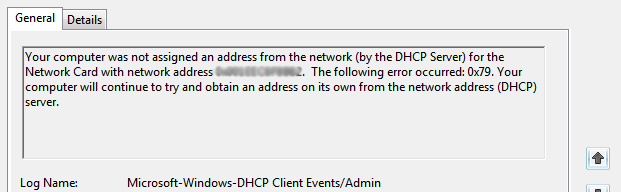How to fix DHCP error 0x79