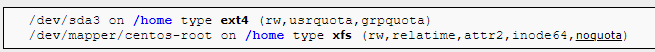 DirectAdmin quota error on xfs file system - How to fix it ?
