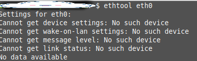 Fix no such device error when using ethtool