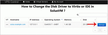 How to Change the Disk Driver to Virtio or IDE in SolusVM ?