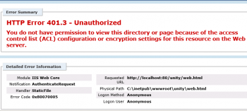 ‘http error 401.3 – unauthorized’ in IIS
