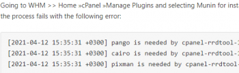Munin plugin fails to install due to missing dependencies
