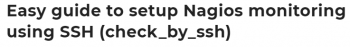 Nagios – Monitor hosts using SSH: How to use the plugin