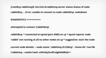 Error unable to connect to node rabbit