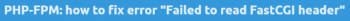 Apache Error ‘Failed to read FastCGI header’