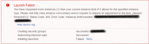 Instance limit exceeded error in aws Steps to fix it