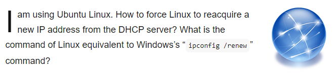 Force DHCP Client to Renew IP Address - Perform it now
