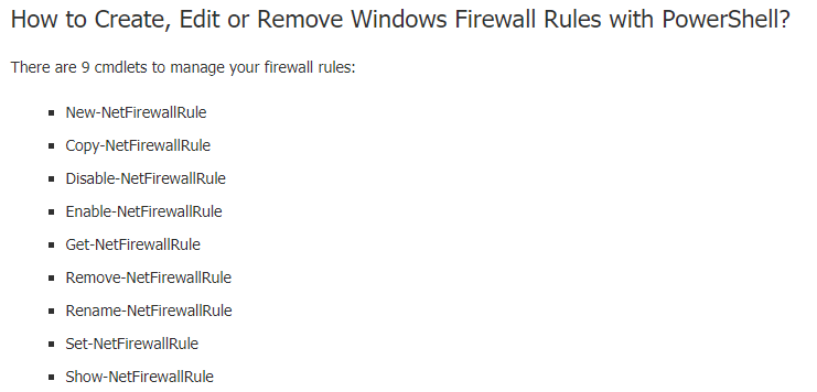 Configure Windows Firewall Rules with PowerShell