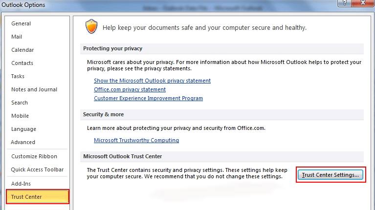 No buttons are available to sign or encrypt email messages in Outlook