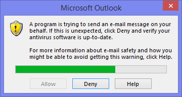 A program is trying to send an email message on your behalf Methods to fix