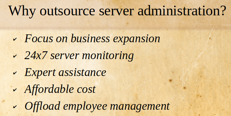 Outsourcing server administration Best Services