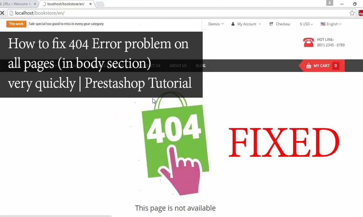 Prestashop 404 error on homepage