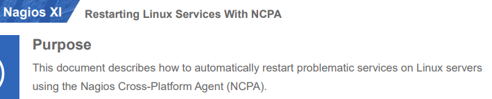 Nagios Restarting Linux Services With NCPA