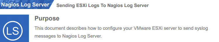 Sending ESXi logs to Nagios log server - How to set it up ?
