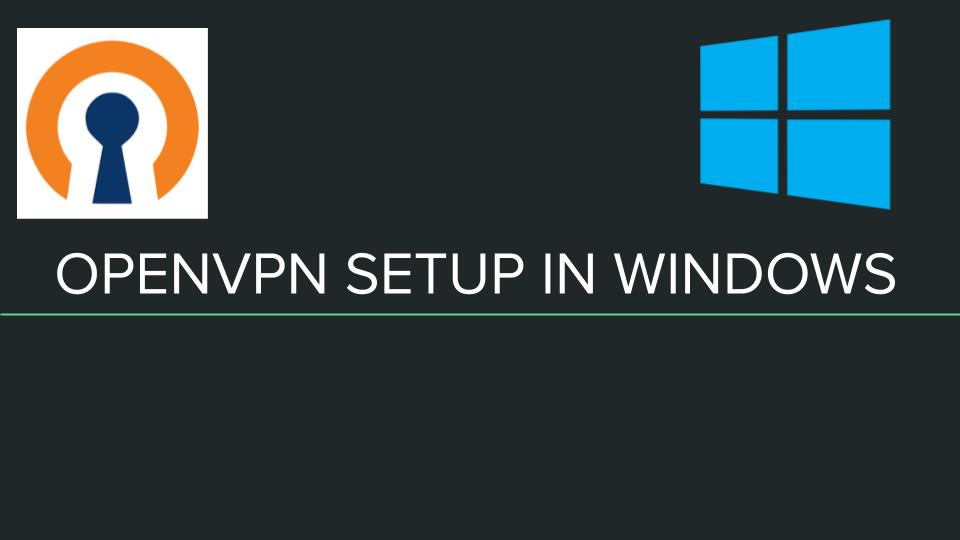Setup OpenVPN on Windows Server