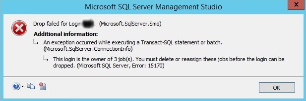 Solve SQL Server error 15170