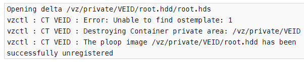 Unable to reinstall OpenVZ VPS on SolusVM localhost node: Unable to find ostemplate