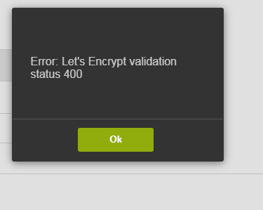 VestaCP Error Lets Encrypt validation status 400 error