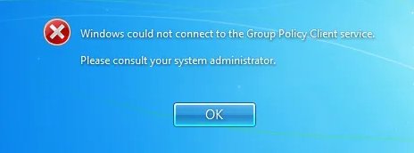 Windows could not connect to the GPSVC service