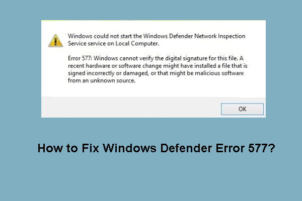 Windows error 577