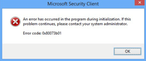 Solution to Windows defender or security essentials error 0x80073b01