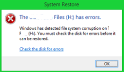 Solve error Windows has detected file system corruption on disk