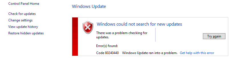 Windows Update Error 0x80240440 - Fix it now
