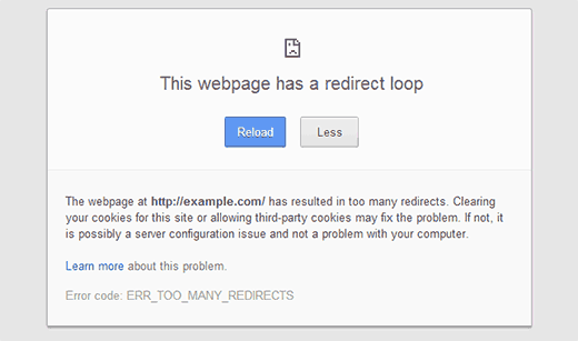WordPress Error Too Many Redirects Issue